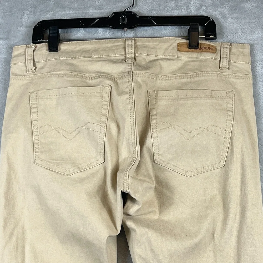 Carbon Mens 34x32 Skinny Flex Jeans Tan Stretch Denim Pants Casual Modern